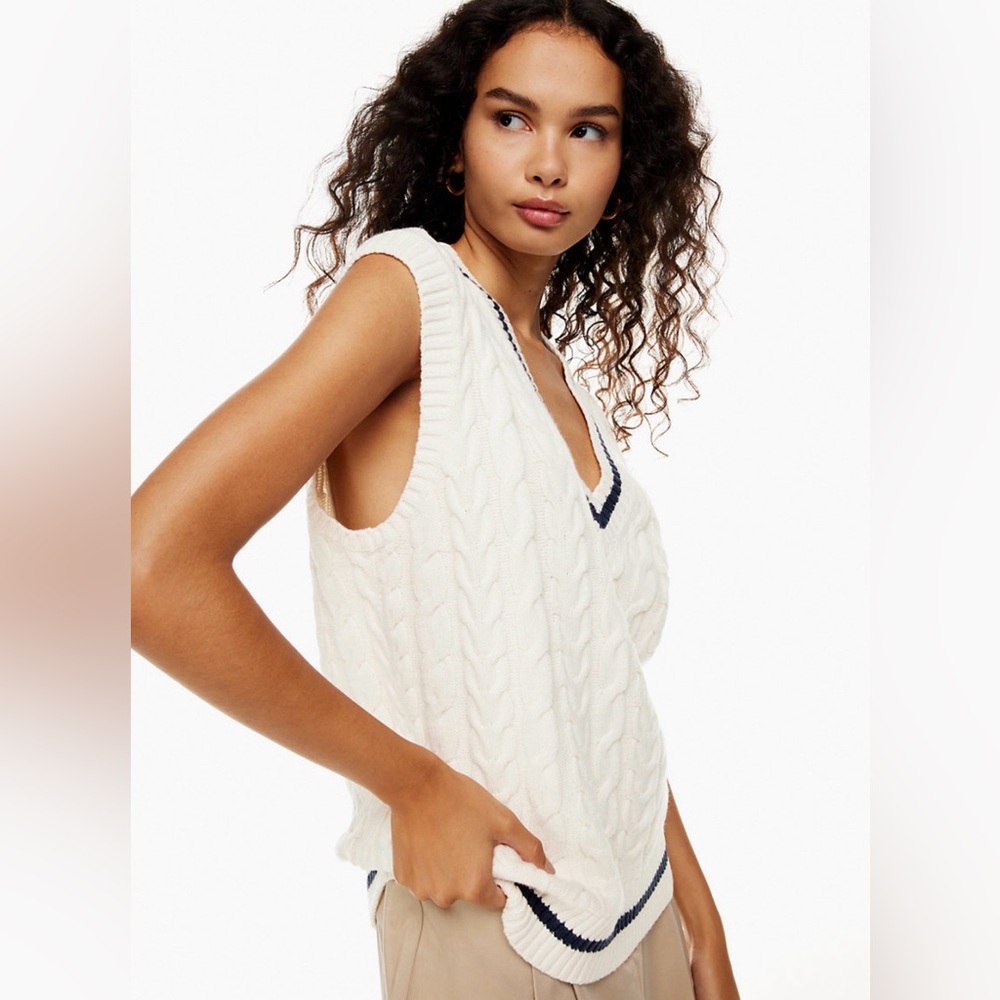 Sunday Best Winston Sweater Vest - Cream and Black